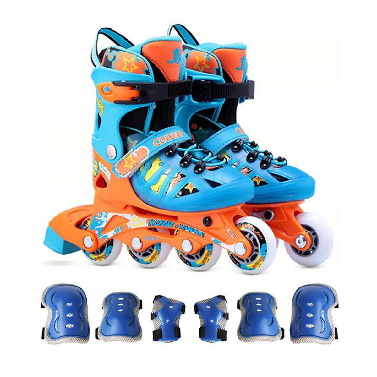 giày patin cougar 867 màu cam xanh